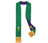 BLESSUME Église Clergé Pastor Étole réversible, Vert et violet 2, taille unique