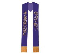 BLESSUME Étole blanche chasuble brodée d'agneau sacré Violet - Violet - Taille Unique