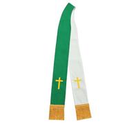 BLESSUME Étole réversible du pasteur du clergé de l'église, Vert et blanc 1, taille unique