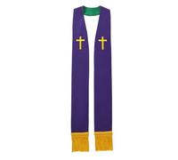 BLESSUME Étole réversible pasteur du clergé de l'église, Vert et violet 3, One Size
