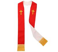 BLESSUME Étole réversible pour église, Rouge et blanc 1., taille unique