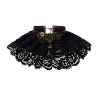 BLESSUME Femme noir Col en dentelle Taille Unique