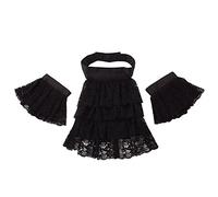 BLESSUME Jabot Dentelle avec Manchettes Médiéval Costume, Gros Noir Jabot Menottes Ensemble