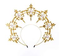 BLESSUME Mary Halo Couronne Headband Goddess Gold Women Costume Headpiece(Or 4)
