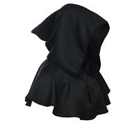 BLESSUME Médiéval Encapuchonné Capot Traverser Collier (Noir)