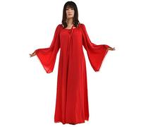 BLESSUME Médiéval Femmes Lacer Fête Robe Éclater Manche Cosplay Fantaisie Encapuchonné Longue Robe (Rouge, S)