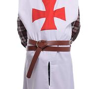 BLESSUME Médiéval GN Reconstitution Viking Bataille Chevalier Ceinture faux cuir (275 CM Marron)