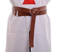 BLESSUME Médiéval GN Reconstitution Viking Chevalier Ceinture faux cuir (230 CM Marron)