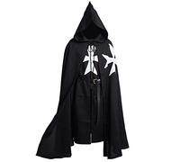 BLESSUME Médiéval Hospitalier Chevaliers Costume Tunique avec Manteau & Ceinture
