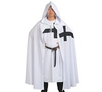 BLESSUME Médiéval Hospitalier Chevaliers Costume Tunique avec Manteau & Ceinture