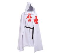 BLESSUME Médiéval Hospitalier Chevaliers Costume Tunique avec Manteau & Ceinture