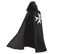 BLESSUME Médiéval Templier Chevalier Manteau Hospitalière Encapuchonné Peignoir Halloween Costume Cap