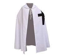 BLESSUME Médiéval Templier Chevalier Manteau Hospitalière Encapuchonné Peignoir Halloween Costume Cap