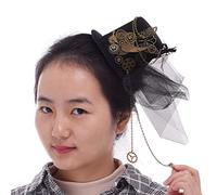 BLESSUME Mini Chapeau Steampunk Pince à cheveux Gothique Femmes Cosplay Accessoires de tête 1pc (A)