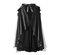 BLESSUME Mittelalterlicher Cape Steampunk Viktorianischer Rüschenrock (Noir)