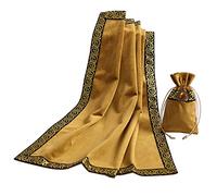 BLESSUME Nappe de Tarot avec Sac Nappe d'autel Wicca carrée en Velours, Taille Unique (Jaune 1)