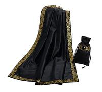 BLESSUME Nappe de Tarot avec Sac Nappe d'autel Wicca carrée en Velours, Taille Unique (Noir 1)