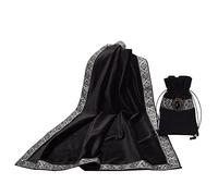 BLESSUME Nappe de Tarot avec Sac Nappe d'autel Wicca carrée en Velours, Taille Unique (Noir)
