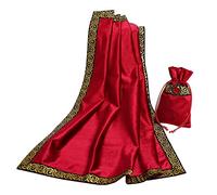 BLESSUME Nappe de Tarot avec Sac Nappe d'autel Wicca carrée en Velours, Taille Unique (Rouge 1)