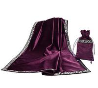 BLESSUME Nappe de Tarot avec Sac Nappe d'autel Wicca carrée en Velours, Taille Unique (Violet)