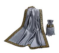 BLESSUME Nappe de Tarot Carré Autel Wicca Nappe avec Sac, Taille Unique (Gris 1)