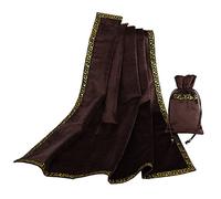BLESSUME Nappe de Tarot en Velours avec Pochette de Tarot (Café 1)