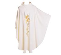 BLESSUME Prêtre Chasuble Poisson Brodé À collier Vêtements (Blanc #2)
