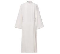 BLESSUME Prêtre Clergé ALB Plis avant Wrap ALB Vestments, blanc ivoire, 3XL