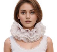 BLESSUME Renaissance Cou Ébouriffer Collier (15.5'' Blanco&Morado)