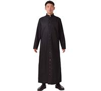 BLESSUME Robe Catholique Église Prêtre Cassock Romaine Clergé Vêtements Liturgiques (S,Noir)