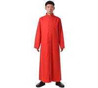BLESSUME Robe Catholique Église Prêtre Cassock Romaine Clergé Vêtements Liturgiques (S,Rouge)