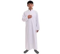 BLESSUME Robe Catholique Église Prêtre Cassock Romaine Clergé Vêtements Liturgiques (XL,Blanc)
