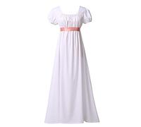 BLESSUME Robe de Bal Vintage Taille Haute pour Femme (Blanc, 2XL)