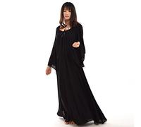 BLESSUME Robe Médiévale Renaissance Pirate Fair Mariage Celtique Underdress (Noir, M)