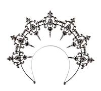 BLESSUME Serre-tête, auréole, couronne pour femme, accessoire d'Halloween de la déesse Marie (noir 1), noir, 1 Count (Pack of 1)