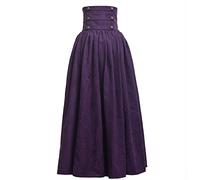 BLESSUME Steampunk Jupe Longue Victorien Gothique Taille Haute (XXL, Violet)