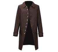BLESSUME Steampunk victorien Frock Coat Colonial Veste pour homme (marron, XL)
