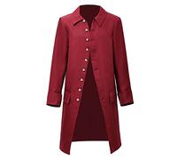 BLESSUME Veste coloniale Steampunk victorienne pour homme, rouge vin, XX-Large