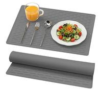 BLESWIN Tapis D'éGouttoir à Vaisselle en Silicone avec Rainures IntéGréEs, 30 X 40 cm, Facile à Nettoyer, Multi-Usage, pour Comptoirs De Cuisine, RevêTement D'éVier Ou Rangement Au RéFrigéRateur