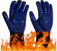 Bleu - 1 paire, gants de barbecue, gants de four résistants à la chaleur jusqu'à 800 °C, gants de cuisine antidérapants résistants à la chaleur, gants de cuisson chauffants pour barbecue/four/grill/ch