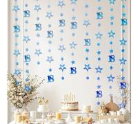 Bleu 18e anniversaire fille et garçon, lot de 4 guirlandes Happy Birthday, décoration d'anniversaire 18 ans, décoration d'anniversaire fille, décoration de fête surprise guirlande, décoration de fête