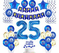 Bleu 25 Ans Décoration Anniversaire 25 Ans Décoration Manner Femme Ballon 25 Ans Décoration Anniversaire 25 Ans Décoration Happy Birthday Guirlande Ballons Spirales Gâteau Topper