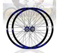 Bleu,26inch,Ensemble De Roues De VTT 26 27,5 29 Pouces Jantes en Alliage D'aluminium Double Paroi Libération Rapide Frein À Disque Moyeu 32 Trous pour Cassette 8/9/10/11 Vitesses