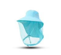 (Bleu-55-60CM) Casquette d'été unisexe anti-insectes pour femmes et hommes, chapeau seau de Protection