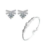 Bleu 8 Maman Inoxydable Bijoux Group Inlaid Earrings For Women Valentine's Day Earrings Cadeau En Aimanté Bijoux (Silver*1+Silver*1, One Size*1+One Size*1)