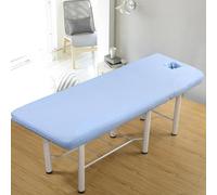Bleu,80x190cm/2.6x6.2ft,Couvreau De Lit De Massage Avec Trou De Visage Enveloppe Polyvalente Couvercle Lavable,Drap De Lit De Massage Adapté À 80 Cm Ou Moins De Lit De Beauté