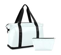 Bleu Azur Couleur Unie Pure Simple Bagage Valise de Nuit Sac avec Trousse de Toilette pour Voyage d'affaires Grande Capacité, Bleu Azur Couleur Unie Nettoyer Simple, Taille unique, Azur Couleur Unie