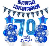 bleu ballon 70 ans anniversaire décoration gâteau bleu 70 ans anniversaire homme