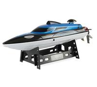 Amewi 26093 Blue Barracuda V2 Mini Bateau 2,4 GHz RTR, Interrupteur de sécurité, Double Couvercle, Noir/Bleu