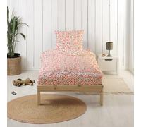 Bleu Câlin Caradou® Fleurs Parure de Lit Enfant en Coton 4 pièces: Couchage Tout-en-Un avec Couette - 90x190cm